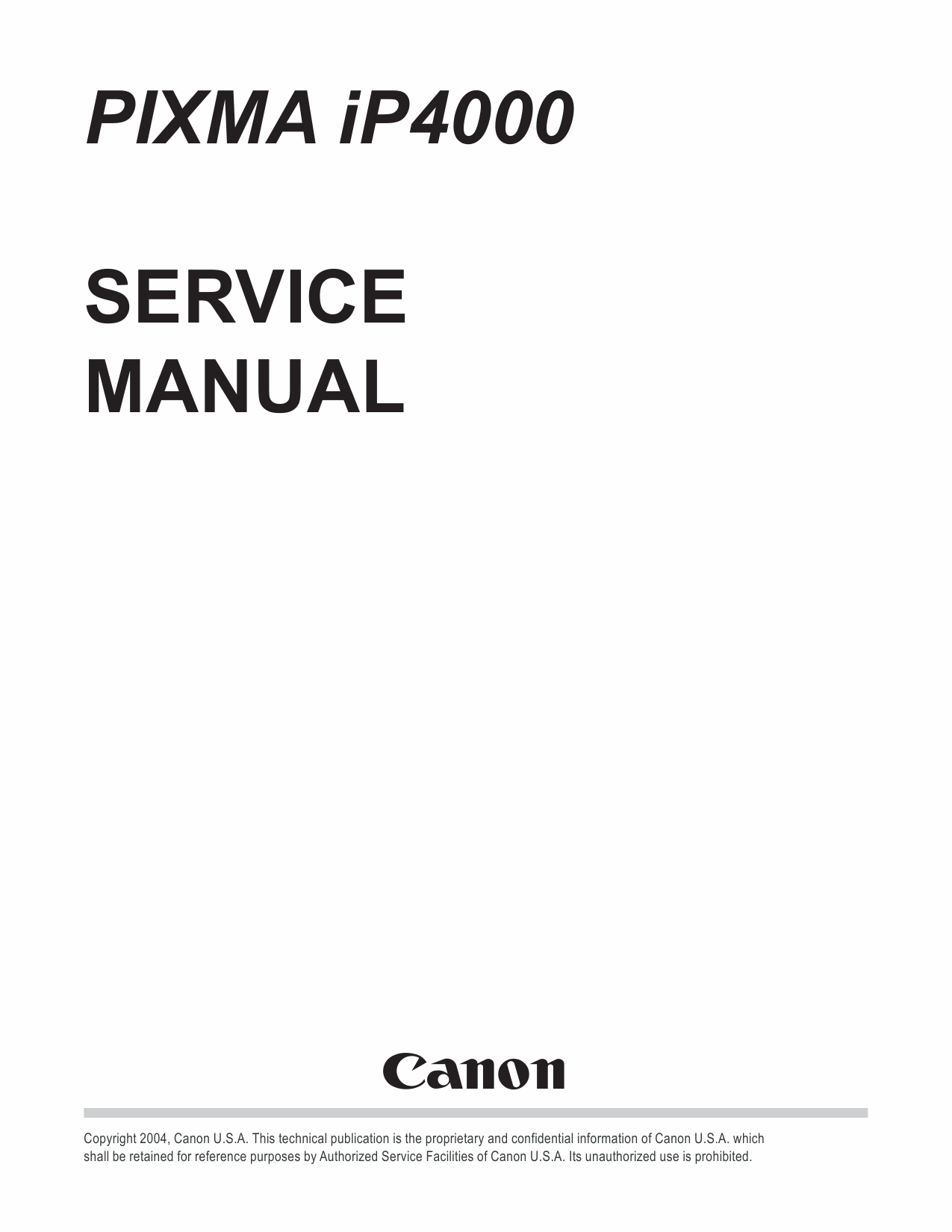Canon PIXMA iP4000 Service Manual-1